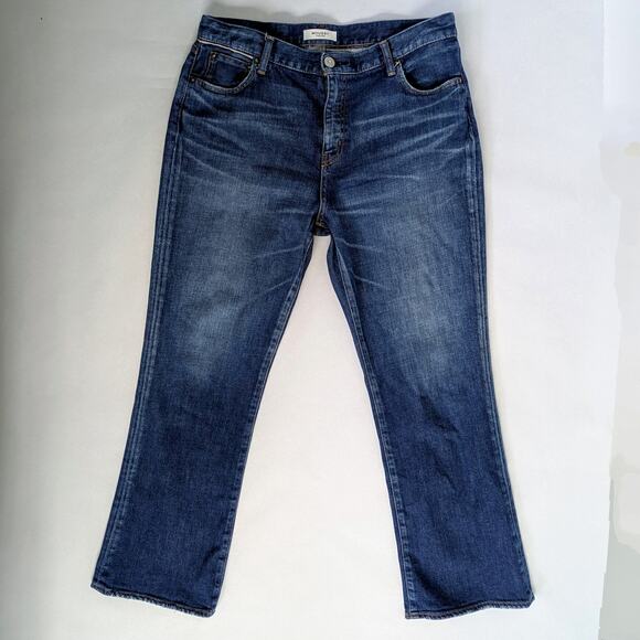 Moussy Vintage Jeans Hoffman Flare Women 31 Blue Denim Stretch Ankle High Rise - Picture 1 of 11